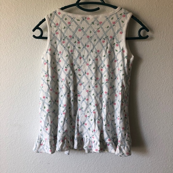 Y2K Agabang Floral Pajama Set Girls Tank and Shorts - Picture 4 of 4